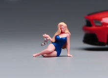 Load image into Gallery viewer, 1:24 Painted Figure Model Miniature Resin Diorama  Blue Sexy Beauty High Heel
