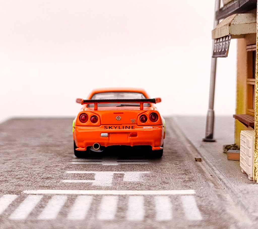 SW 1:64 Orange JDM Skyline GTR R34 Z-tune Sports Model