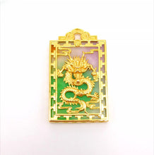 Load image into Gallery viewer, Nature Jade Dragon Rectangle Pendant Necklace Gift Jewelry charm Blessing Lucky
