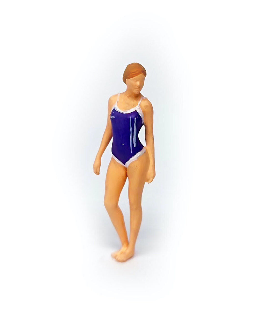 1:64 Painted Figure Mini Model Miniature Resin Diorama Lady Swimming Suit Blue