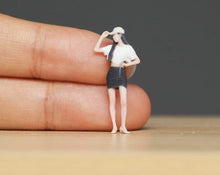 Load image into Gallery viewer, 1:64 Painted Figure Model Miniature Resin Diorama Sand Cap Girl Mini Skirt Lady
