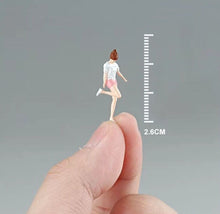 Load image into Gallery viewer, 1:64 Painted Figure Mini Model Miniature Resin Diorama People Sand Pink Girl
