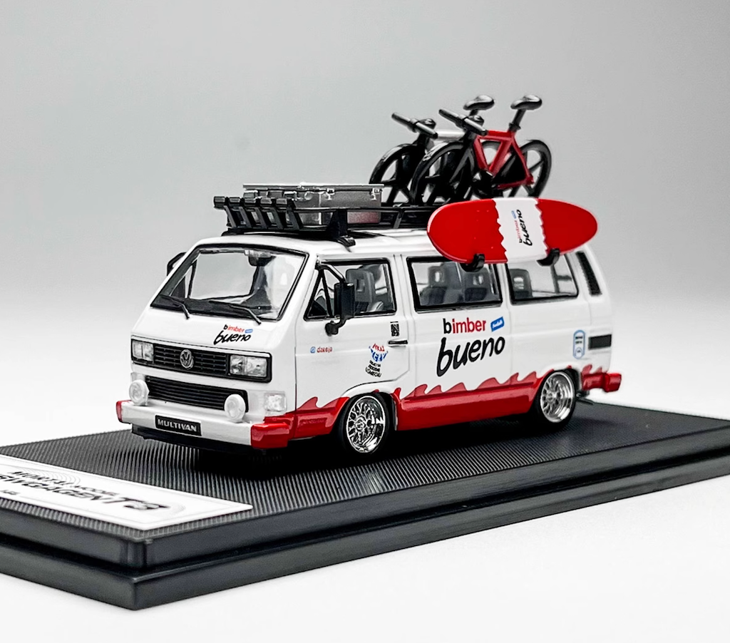 Mortal 1:64 White VW T3 Multi Mini Van Camper Sport Model Diecast Metal Car