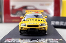 Load image into Gallery viewer, FS 1:64 Yellow JDM Skyline GTR R34 #1 Sports Model Diecast Metal Car New Collection
