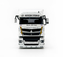 Load image into Gallery viewer, GCD 1:64 White LBWK Fuso Super Great Transport Truck Model Diecast Metal Car
