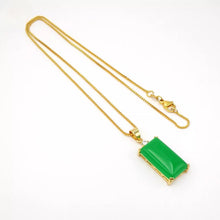 Load image into Gallery viewer, Nature Jade Green Plaque Pendant Necklace Gift Jewelry charm Blessing Lucky g
