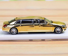 Load image into Gallery viewer, SH 1:64 Plating Gold Maybach S600 Pullman Limousine Model Diecast Metal Car
