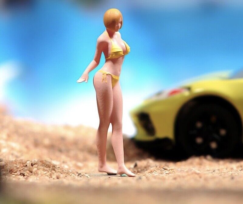 1:64 Painted Unpainted Figure Model Miniature Resin Diorama Sand Lady Bikini