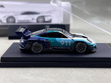 Load image into Gallery viewer, HKM 1:64 Blue White 911 GT3 R 992 Rennsport Sport Model Diecast Metal Car New Collection
