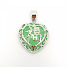 Load image into Gallery viewer, Nature Jade Heart Pendant Necklace Gift Jewelry charm Blessing Fortune Lucky l
