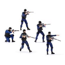 Load image into Gallery viewer, 1:24 Painted Figure Model Miniature Resin Diorama Sand Five SWAT Policeman Set
