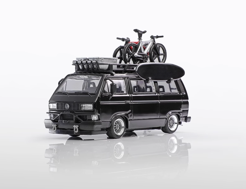 Mortal 1:64 HEC Black VW T3 Multi Van Camper Sport Model Diecast Metal Car New Collection