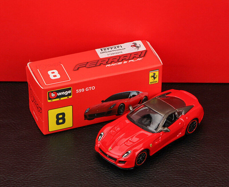 Bburago 1:64 Red Ferrari 599 GTO Racing Sport Model Toy Diecast