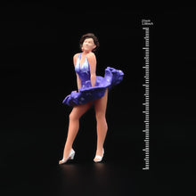 Load image into Gallery viewer, 1:64 Painted Figure Model Miniature Resin Diorama Sand Purple Dress Beauty Girl New
