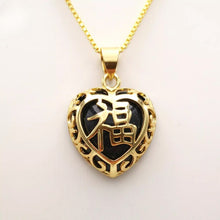 Load image into Gallery viewer, Nature Jade Heart Pendant Necklace Gift Jewelry charm Blessing Fortune Lucky o
