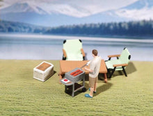 Load image into Gallery viewer, 1:64 Painted Figure Model Miniature Resin Diorama Sand Camping Outdoor Barbecue Collection
