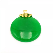 Load image into Gallery viewer, Nature Jade Peace Round Pendant Necklace Gift Jewelry charm Blessing Lucky new a
