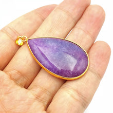 Load image into Gallery viewer, Nature Jade Purple Drop Pendant Necklace Gift Jewelry charm Blessing Fortune
