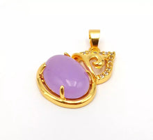 Load image into Gallery viewer, Nature Jade Purple Gourd Pendant Necklace Gift Jewelry charm Blessing Fortune
