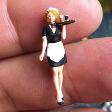 Load image into Gallery viewer, 1:64 Painted Figure Mini Model Miniature Resin Diorama Cafe Restaurant Waiter
