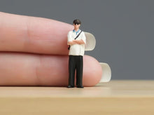 Load image into Gallery viewer, 1:64 Painted Figure Model Miniature Resin Diorama Sand Stand White Shirt Boy Man
