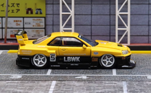 Load image into Gallery viewer, SW 1:64 Yellow JDM Skyline GTR ER34 LBWK #5 Sports Model Diecast Metal Car New
