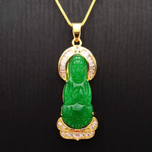 Load image into Gallery viewer, Nature Jade Guanyin Pendant Necklace Gift Jewelry charm Blessing Fortune New ee
