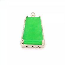 Load image into Gallery viewer, Nature Jade Retangle Fortune Pendant Necklace Gift Jewelry charm Blessing Luck a
