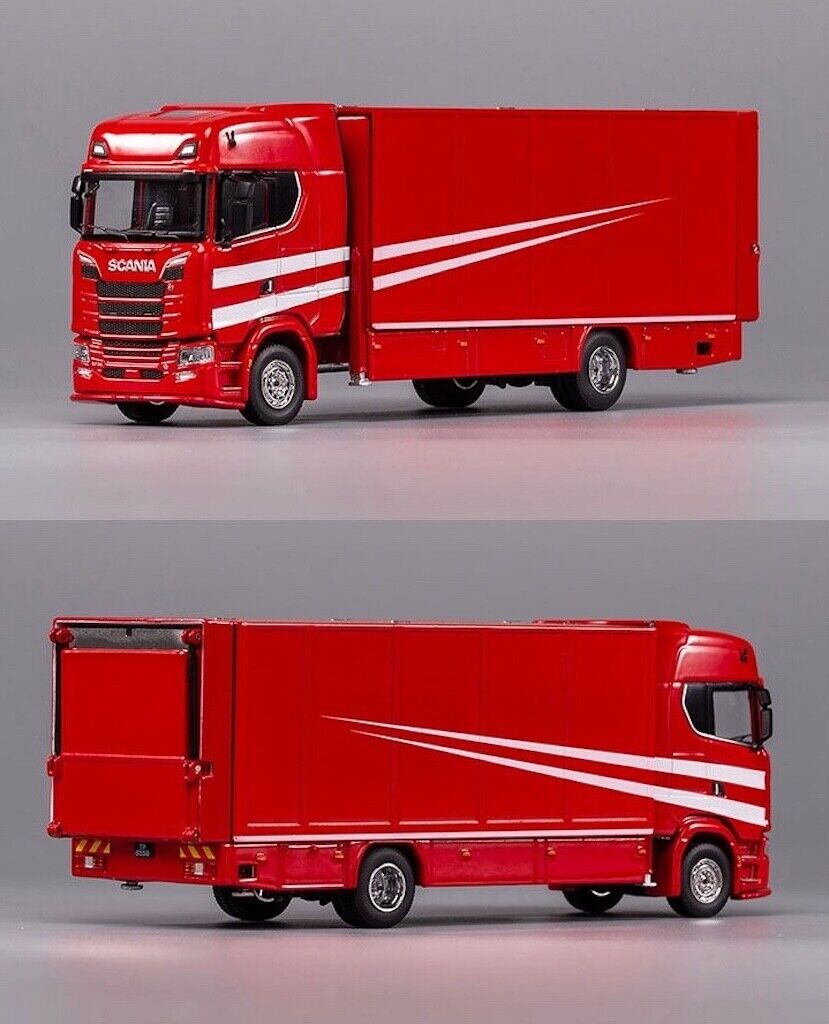 GCD 1:64 Red Scania S730 Enclosed Double Deck Tow Truck Model