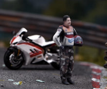 Load image into Gallery viewer, 1:64 Painted Figure Model Miniature Resin Sand Diorama Racer Driver Man Boy
