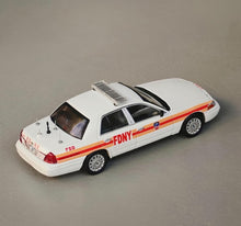 Load image into Gallery viewer, GOC 1:64 HEC Crown Victoria CV Fire FDNY Police Model Diecast Metal Car New Collection
