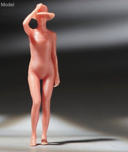 Load image into Gallery viewer, 1:64 Painted Unpainted Figure Model Miniature Resin Diorama Sand Sun Hat Lady
