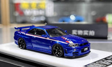 Load image into Gallery viewer, BZMW 1:64 Blue Decal Skyline GTR R34 NISMO Z-Tune Model Diecast Resin Car New Collection

