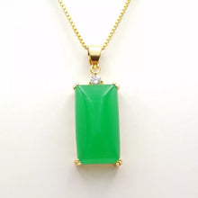 Load image into Gallery viewer, Nature Jade Green Plaque Pendant Necklace Gift Jewelry charm Blessing Lucky g
