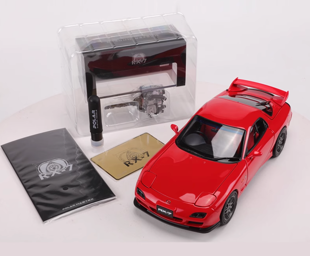 Polar Master 1:18 Red RX7 FD Spirit R Engine Sport Model Diecast