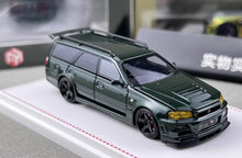 Load image into Gallery viewer, FH 1:64 Dark Green Stagea Wagon Skyline GTR R34 WC34 Model Diecast Metal Car
