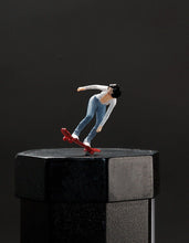 Load image into Gallery viewer, 1:64 Painted Figure Mini Model Miniature Resin Diorama Skateboarding Girl Sand New Scene
