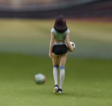 Load image into Gallery viewer, 1:64 Painted Figure Model Miniature Resin Sand Diorama Soccer Babe Girl Lady
