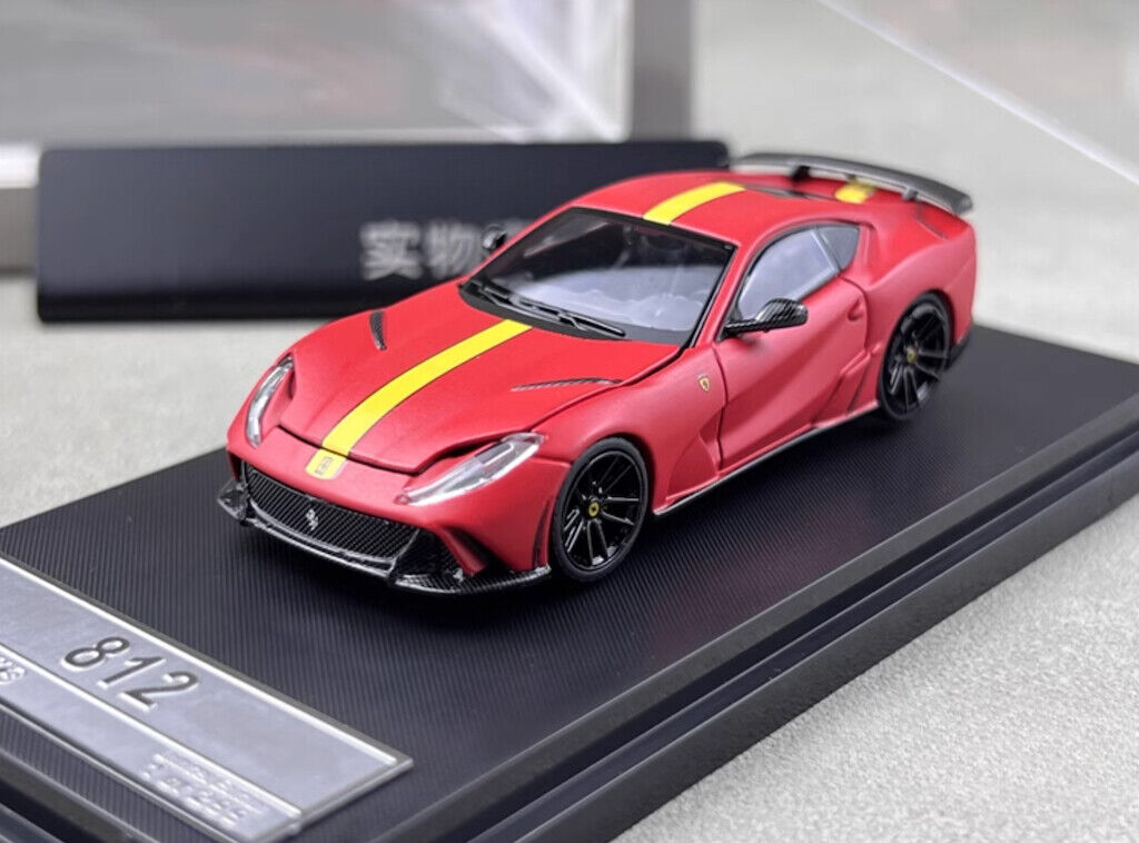 LT 1:64 Matte Red 812 Novitec N-Largo Racing Sport Model Diecast Metal Car New Collection