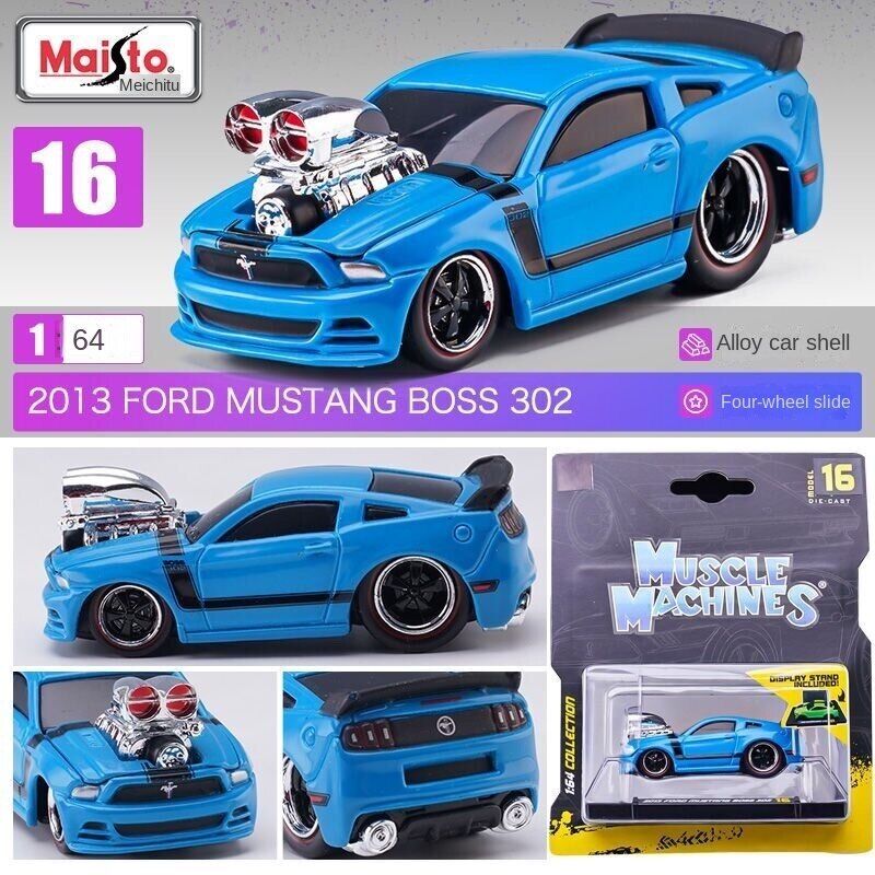 Maisto 1:64 2013 Mustang Boss 302 Racing Sports Model Toy Diecast Metal Car