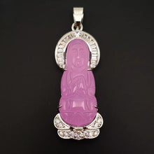 Load image into Gallery viewer, Nature Jade Guanyin Pendant Necklace Gift Jewelry charm Blessing Fortune New hh
