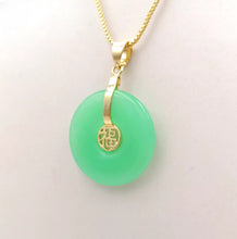 Load image into Gallery viewer, Nature Jade Pendant Necklace Gift Jewelry charm Blessing Fu Fortune Round Luck e
