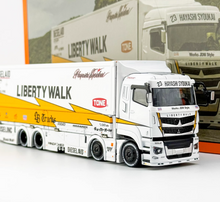 Load image into Gallery viewer, GCD 1:64 White LBWK Fuso Super Great Transport Truck Model Diecast Metal Car
