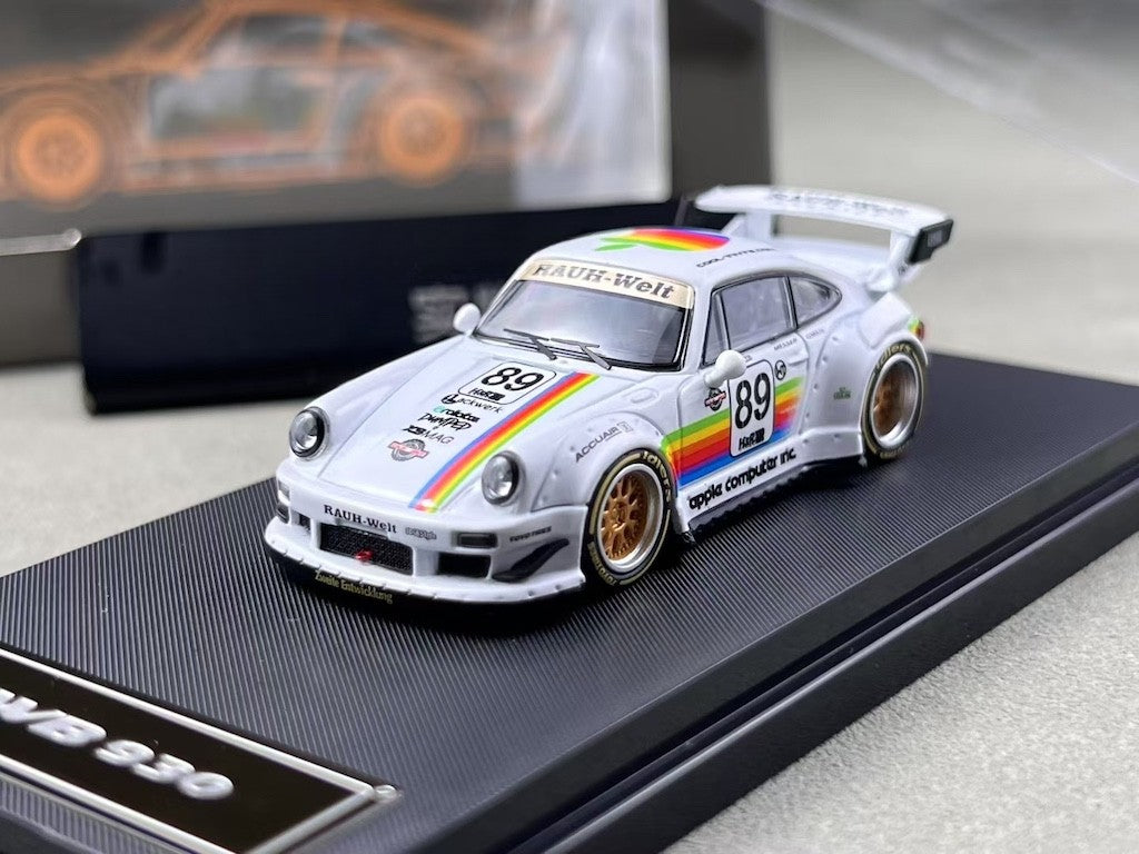 Star 1:64 White #89 RWB 930 964 GT Racing Sports Model Diecast Metal Car BN