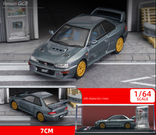Load image into Gallery viewer, HJ 1:64 JDM Grey Subaru WRX Impreza STI GC8 Racing Sport Model Toy Metal Car Display Box
