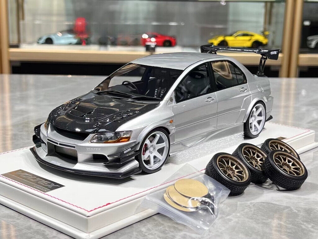 Onemodel 1:18 Silver Carbon Evo 9 IX Voltex Sports Model Diecast Resin Car New Collection