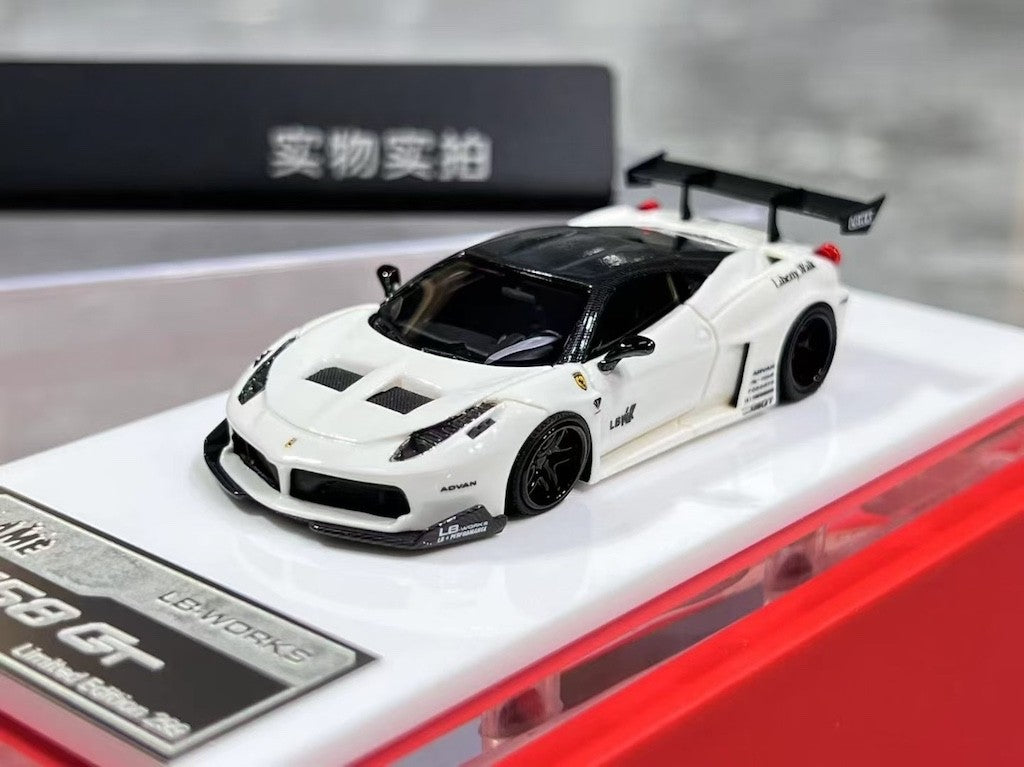 1:64 White 458 GT LB Racing Sports Model Diecast Resin Car BN