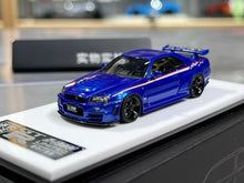 Load image into Gallery viewer, BZMW 1:64 Blue Decal Skyline GTR R34 NISMO Z-Tune Model Diecast Resin Car New Collection
