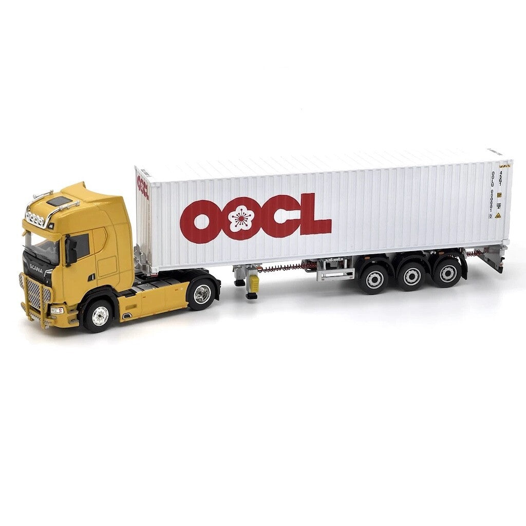 UM 1:64 Yellow Scania730S Container Delivery Truck Model Diecast Metal Car BN
