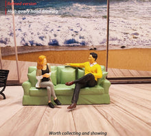 Load image into Gallery viewer, 1:64 Painted Figure Mini Model Miniature Resin Diorama Toy Sofa Table Chair Set
